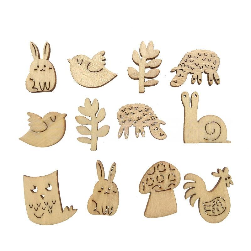 50PCS Mushroom Wooden Cutouts, DIY Craft Embellishments, Unfinished Wood Shapes for Home Decor, Scrapbooking, and Crafts