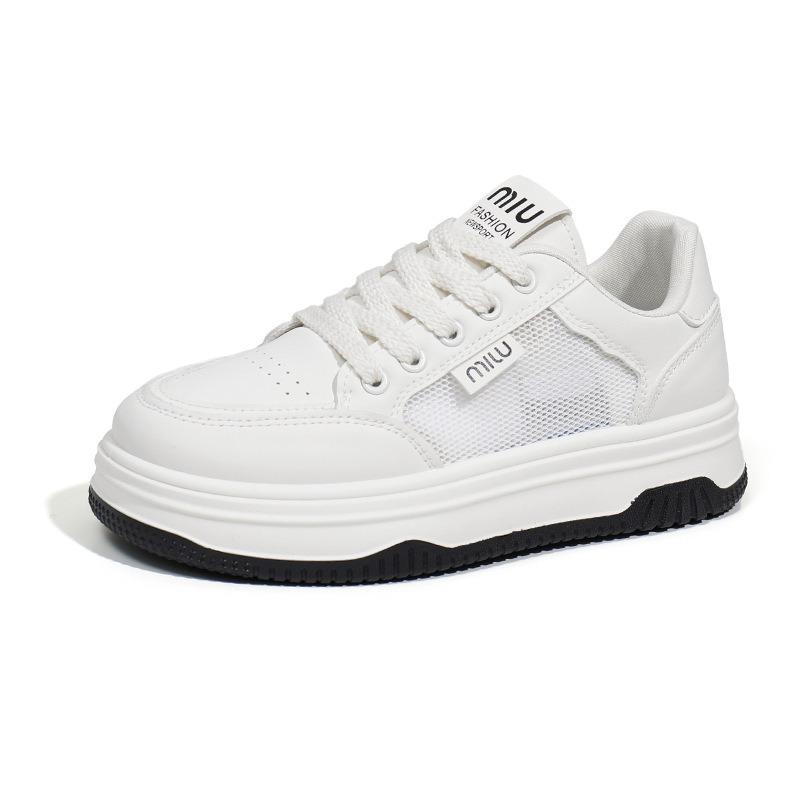 Breathable women's board shoes summer new thick-soled heightening shoes hollow mesh shoes white shoes