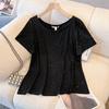 Plus-size Women's Starry Diamond Short-sleeved T-shirt, Slimming and Trendy for The Street, Simple and Elegant Summer Top