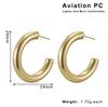 Hot Selling Aviation PC Environmentally Friendly Material Geometric High-end Retro Earrings, Light Luxury Hollow Earrings