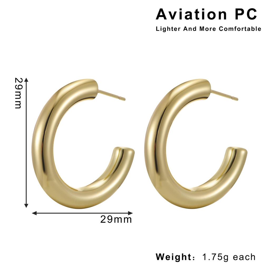 Hot Selling Aviation PC Environmentally Friendly Material Geometric High-end Retro Earrings, Light Luxury Hollow Earrings