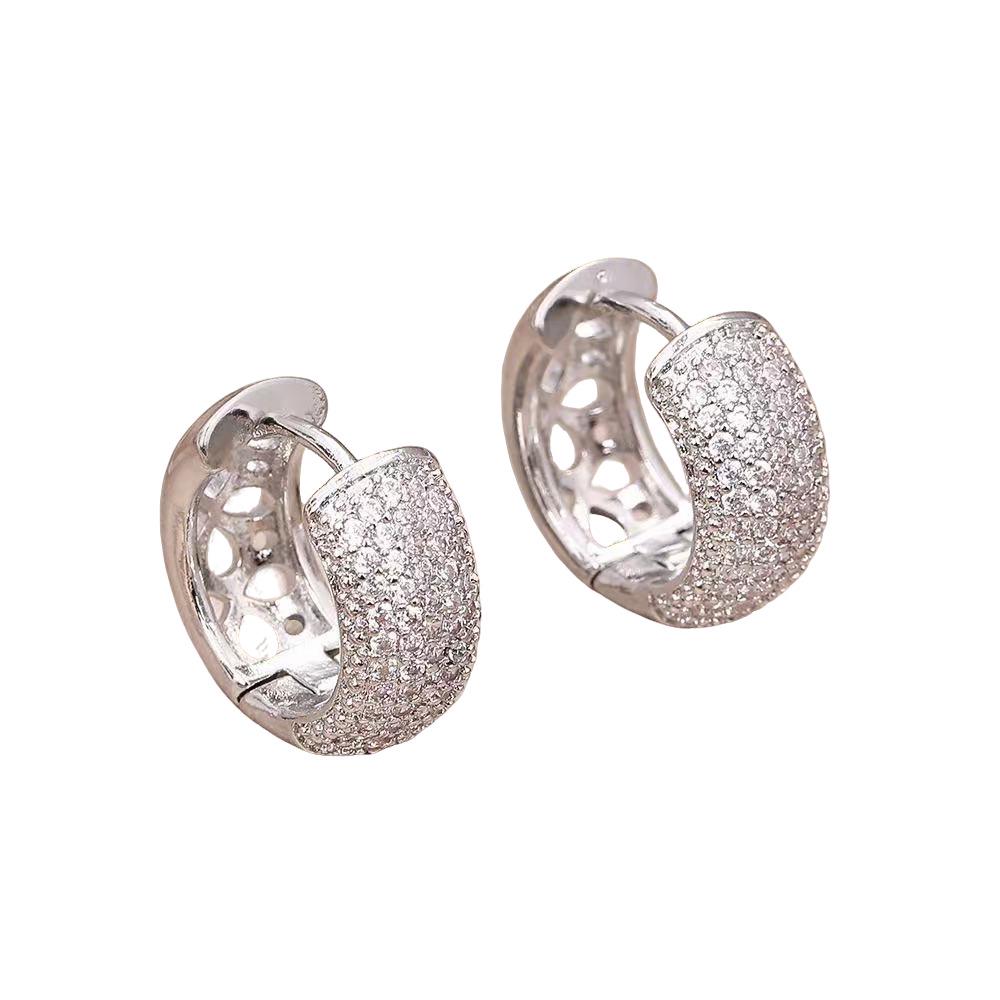 High-End Luxury Copper Zirconia Ear Cuff Hoop Earrings for Women