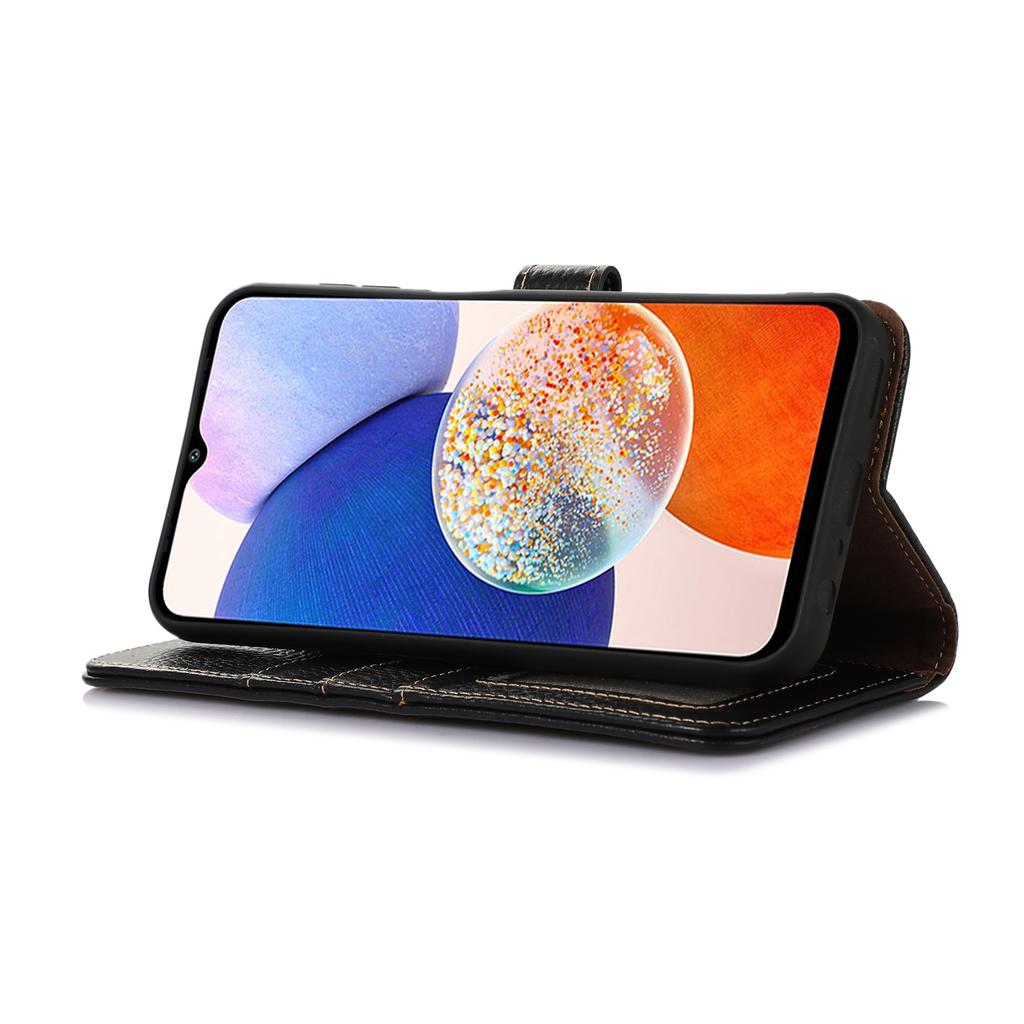 For Samsung Galaxy Xcover7 RFID Blocking Phone Case Genuine Cow Leather Cover