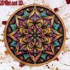 Vibrant Kaleidoscope Petal Metal Wall Art 20cm Round Iron Decor Home Cafe Restaurant Durable Easy Install