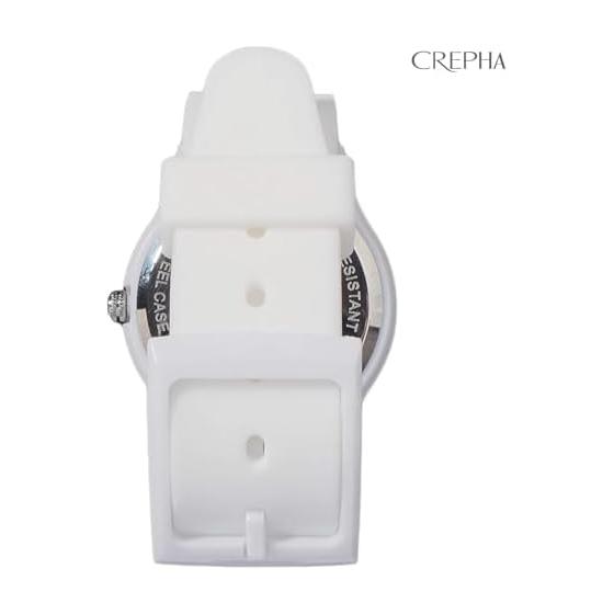 CREPHA Watch, Exam Suitable, Second Hand, Quiet, Analog, Japanese Quartz, Women's, 3 ATM, Waterproof, Simple, Silicone Band, Belt Width: 16 Mm,