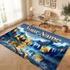 Mushroom Forest Theme Crystal Velvet Floor Rug Personalized Custom Name Text Warm Carpet Home Decoration