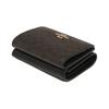 Coach 10 Classic Presbyopia Logo Coated Canvas Wallet Women's Black Brown Black Brown