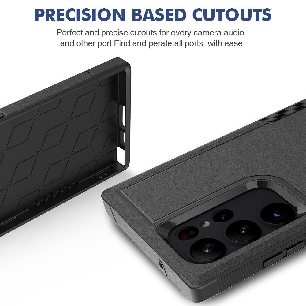 

For Samsung Galaxy S23 Ultra Phone Cover PC+TPU Anti-drop Cell Phone Case Black