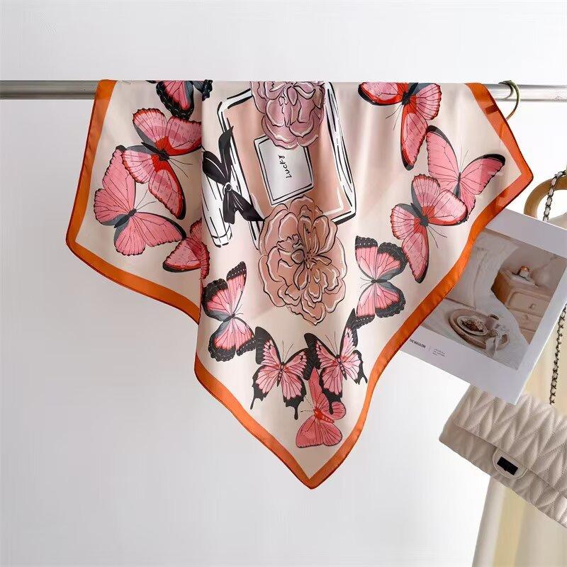 70Cm Cashew Print Scarf Universal Imitation Silk High-End Square Scarf Clothing Accessories Kerchief Shawl Protection Headscar