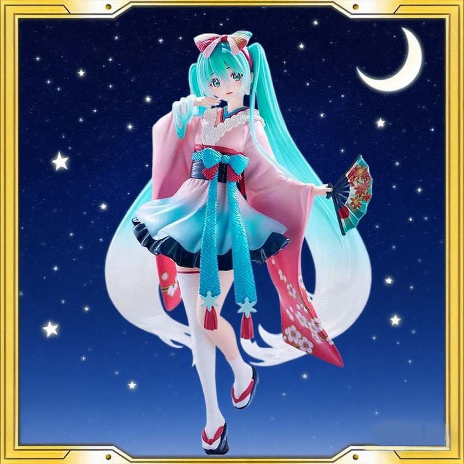 Hatsune Miku Desktop Cute Action Figure 20cm Neko Ears T-Shirt Ver. Anime Figurine Kawaii Girl Model Toy - Adorable Decor wi di