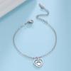 Love Heart Bracelet Stainless Steel Jewelry for Women Girls Girlfriend Romantic Fashion Pendant Valentine's Day Christmas Gifts