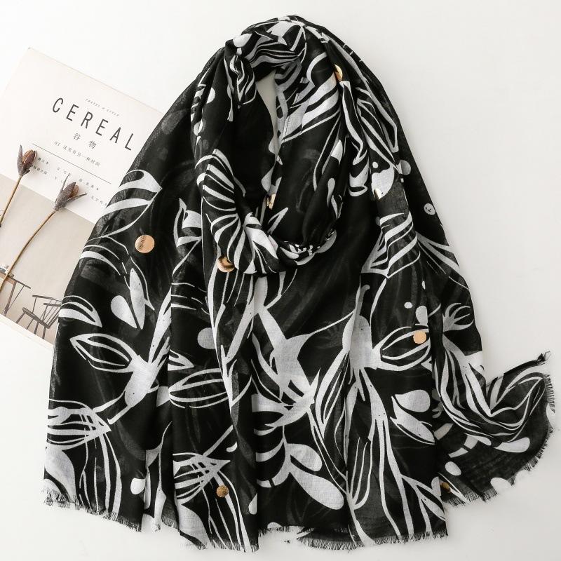 88*180cm Luxury Leopard Print Ladies Soft Women Viscose Scarf Female Cotton Linen Feeling Shawl Tassel Four Seasons Muslim Hijab