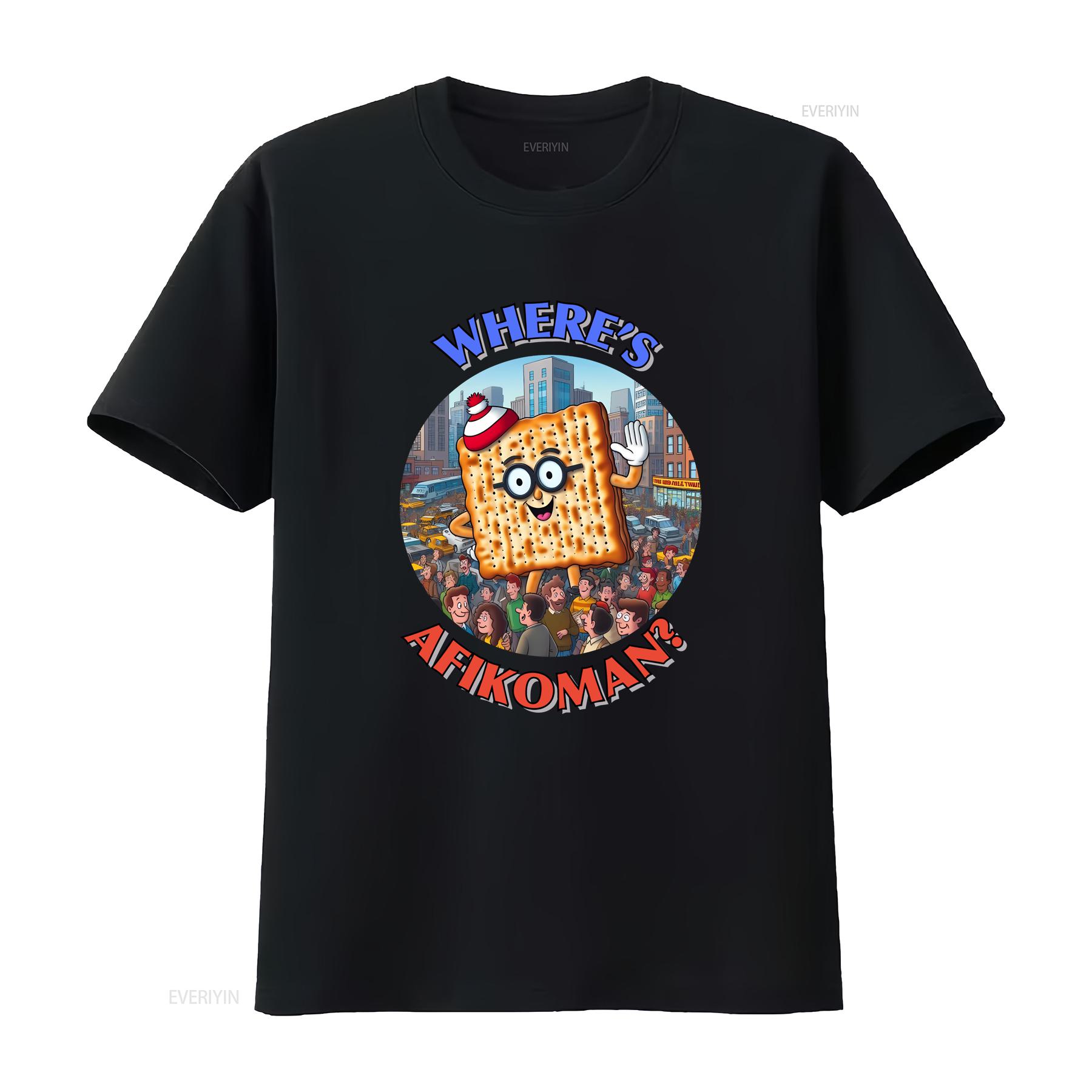 

Funny Passover T Shirt Wheres Afikoman Happy Seder Matzah Matzoh Judaica Jewish s Hebrew vintage Washed Stretched Casual 4XL
