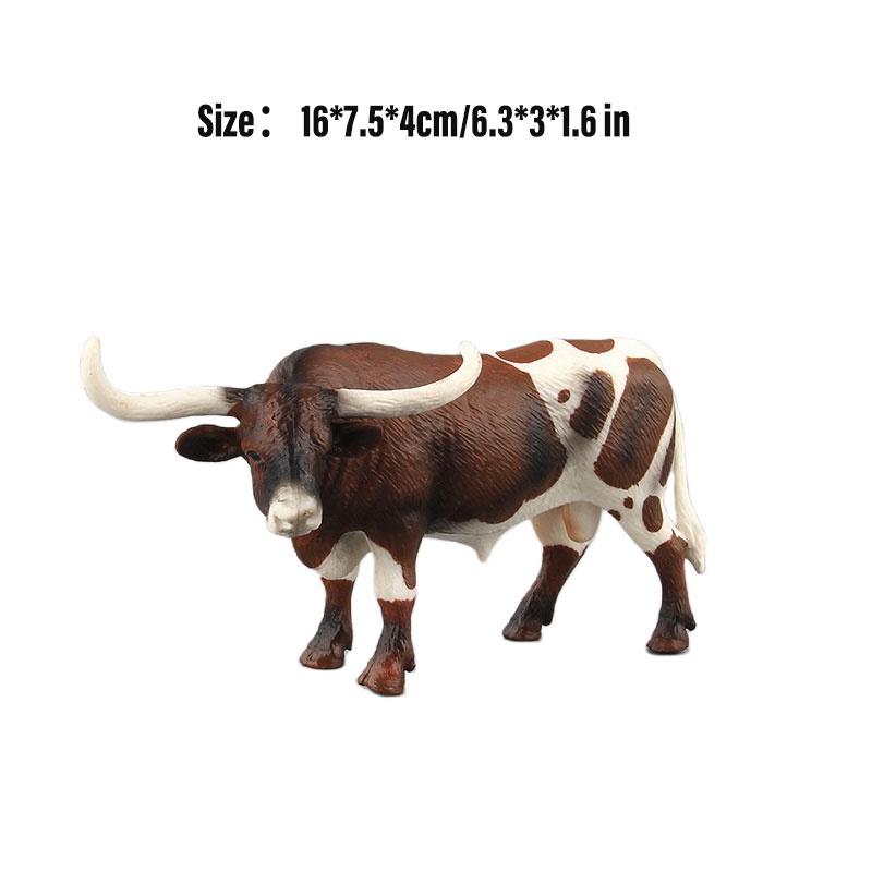 Educational Toy Animal Model Simulation Farm Animal Figures Kid's Gift Plastic Material Cow Category 14x8cm Size