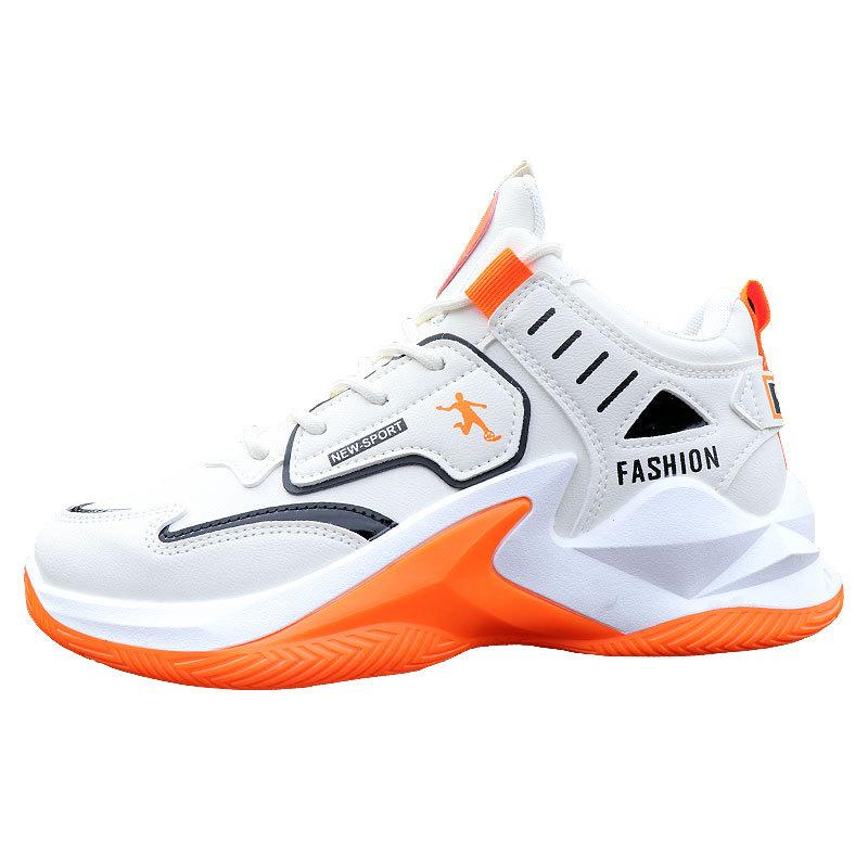 Basketball shoes spring and autumn new leather waterproof student high-top sports casual shoes soft-soled running shoes