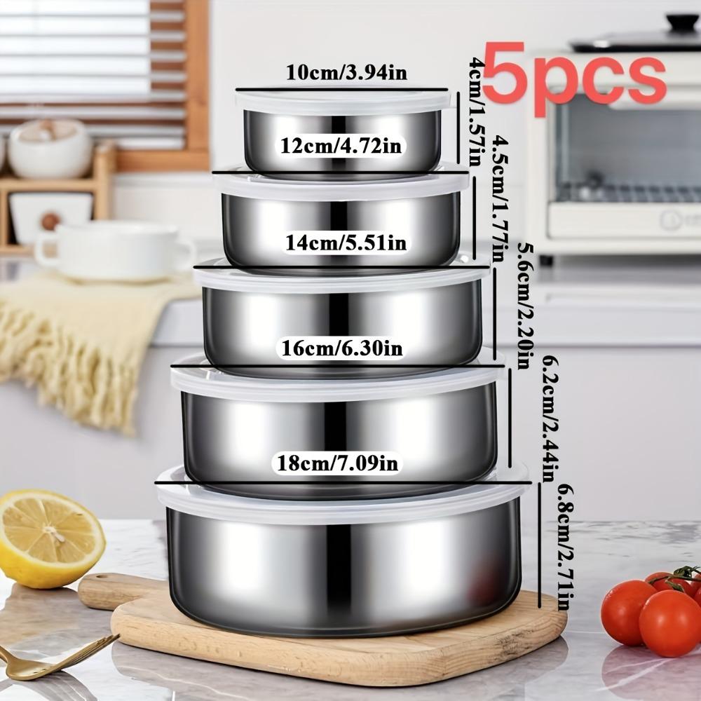 

5-Piece Airtight Food Storage Container Set with Color Lids, Stackable Kitchen Pantry Organizers for Fridge & Freezer