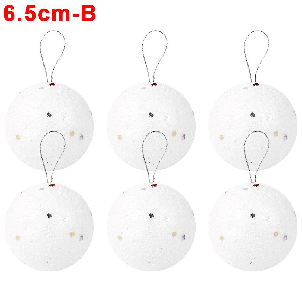 24/6Pcs White Christmas Balls Ornaments Round Foam Balls DIY Xmas Tree Hanging Pendant Ball Home Xmas New Year Party Decorations