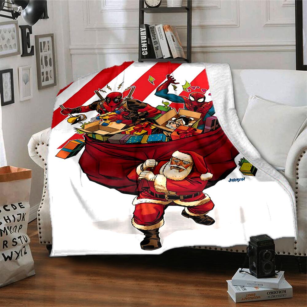 Superheroes Santa Gift Delivery Blanket Soft Throw Blanket For Home Bedroom Bed Sofa Travel Office Solid Christmas Blanket
