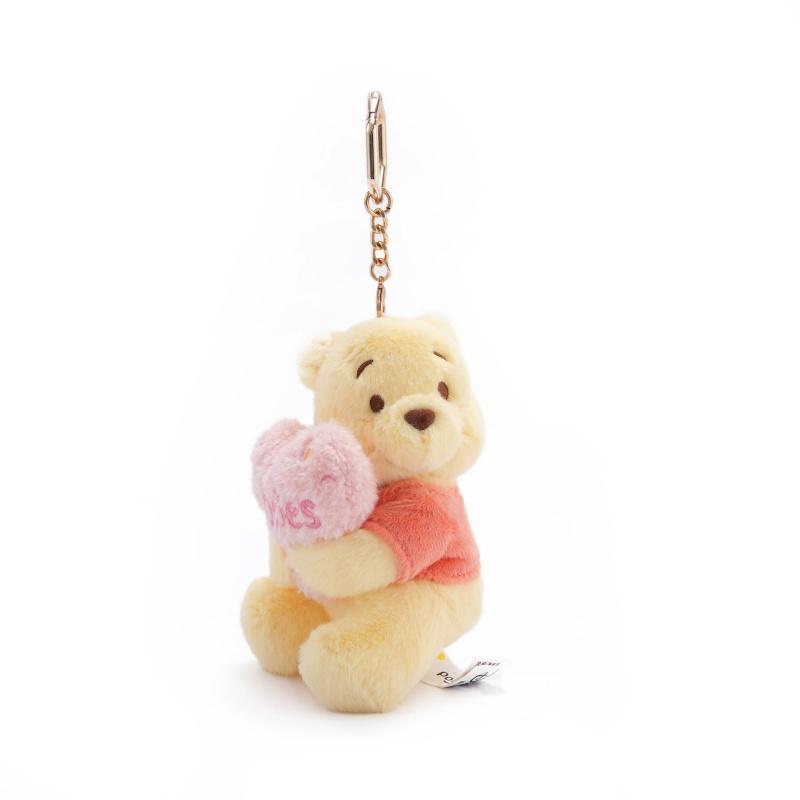 Cute Strawberry Bear Winnie the Pooh Plush Toys Small Pendant Key Chains Stuffed Animals School Bag Hanging Gifts Kids Toys