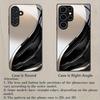 Minimal stromlinienförmiges Design schwarze Glas-Handyhülle für Samsung Galaxy S26 S25 S24 S23 S22 S21 S20 fe/plus/Ultra sturzsicher