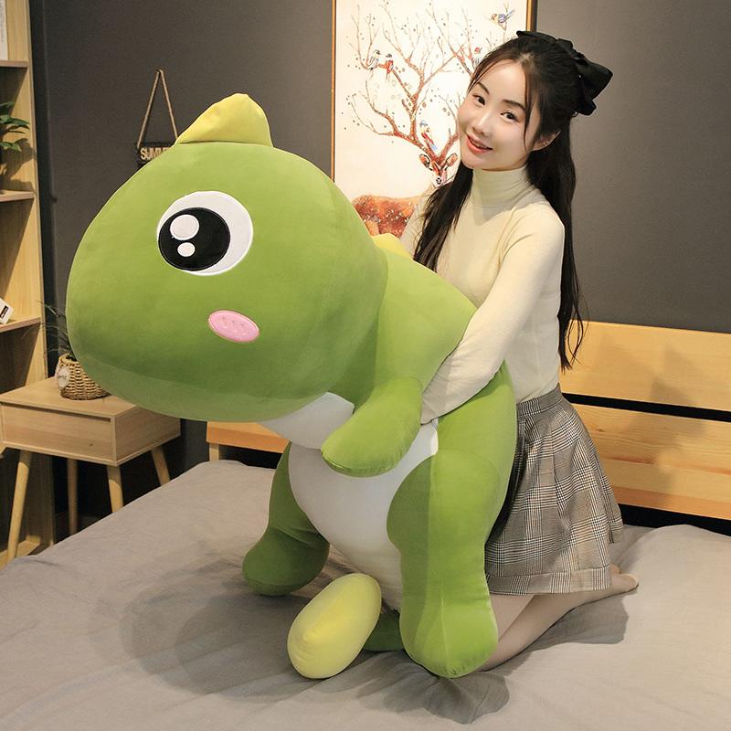 Nuovo Peluche Dinosauro Grande Lungo e Adorabile Morbido Cartone Animato Bambola Animale Ripieno Cuscino per Dormire Fidanzato Regalo di Compleanno Bambina