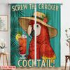 2pcs 2D Flat Printing Scene Curtains Polly Parrot Cocktail Tropical 100% Polyester Without Electricity Birthday Party Perfect
