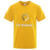 Im Thinking Funny 100 Pure Cotton Summer Highend Brand Unisexs Round Neck Fashionable Style Half Sleeved Breathable Tshirt