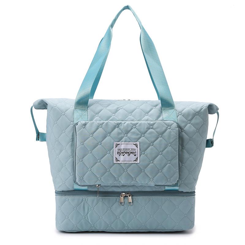 Foldable Wet and Dry Separation Sports Fitness Bag with Shoe Compartment Diamond Going Out Portable Travel Bag Can Be Set with Tie Rod