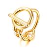 Lokaer Stainless Steel OT Geometric Abstract Fashion Party Ring Personalized Charm Waterproof Jewelry For Women New R23003