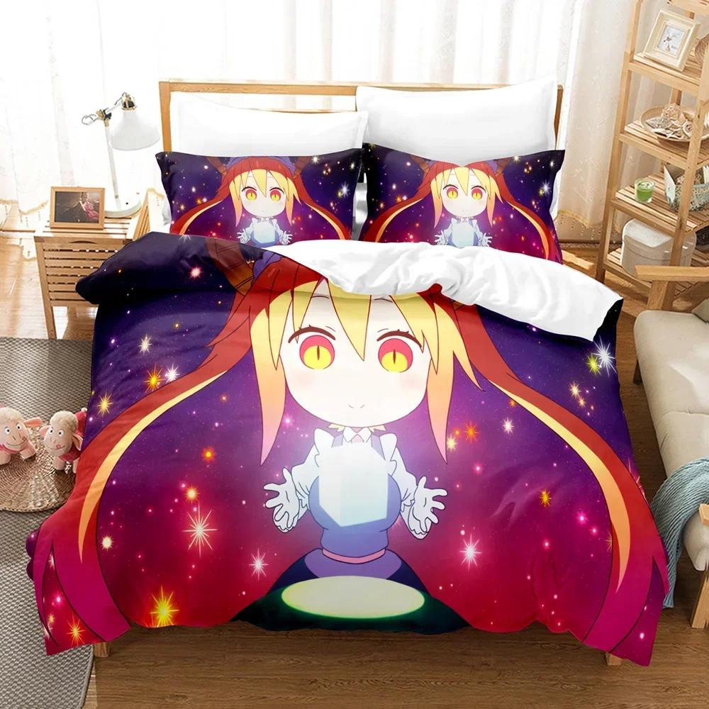3D Print Miss Kobayashis Dragon Maid 3D Duvet Cover Bedding Set Comforter Linen Pillowcases Home Decor Single Double King Queen