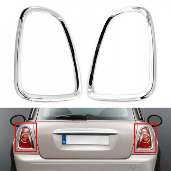 2x For 07-14 Mini Cooper R56 R57 R58 R59 Rear Tail Light Cover Trim Bezel Silver