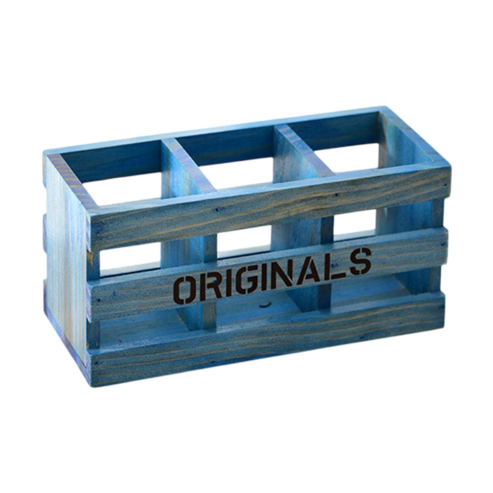 

Remote Control Organizer Desktop Organizer Solid Wood Multiuse Pencils Holder for Desk Bedroom NightStand Bedside Game Console синий