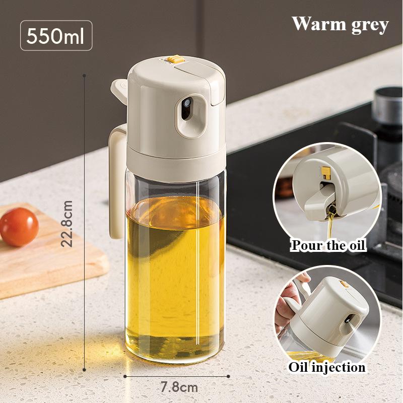 Kitchen Oil Bottle 250550ml Glass Spray Bottle Food Grade Without Hanging Oil Spray Pour Dual-purpose Oil Can Seasoning Tools