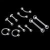10Pcs/Set Transparent Acrylic Barbell Eyebrow Belly Tongue Ring Piercing Jewelry