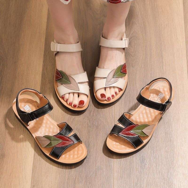Mutter Schuhe Sandalen Damen Sommer weichsohlige Oma Schuhe für ältere Menschen rutschfest vielseitig flachsohlige Mittelalter und ältere Damen Schuhe