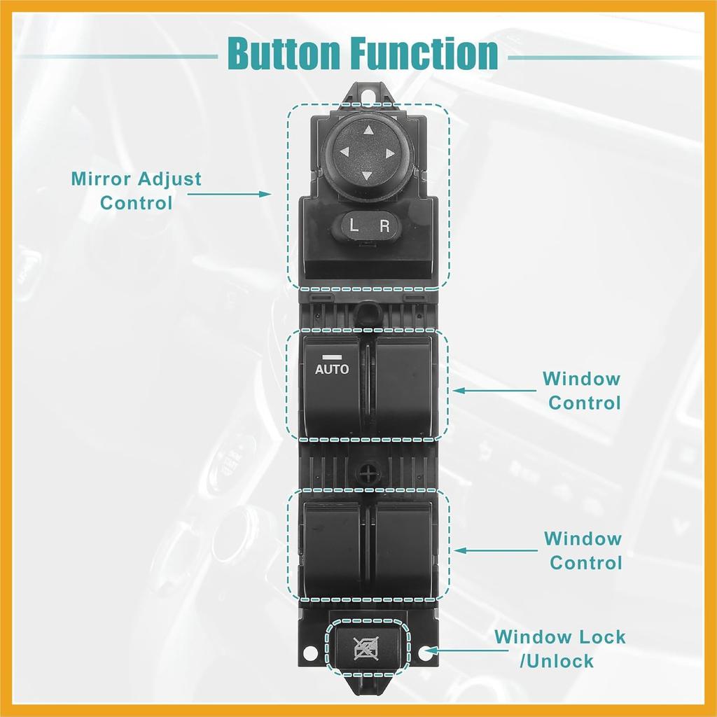 Front Left Driver Side Master Power Window Switch Fit for Mazda 3 Mazdaspeed S I 2010-2013 No.BBM266350B - Pack of 1 Black Replacement