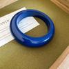 Y2K Boho Vintage Resin Bangle Women Wide Round Bracelet Dopamine Color Statement Wrist Jewelry For Daily Party Wear Accessories