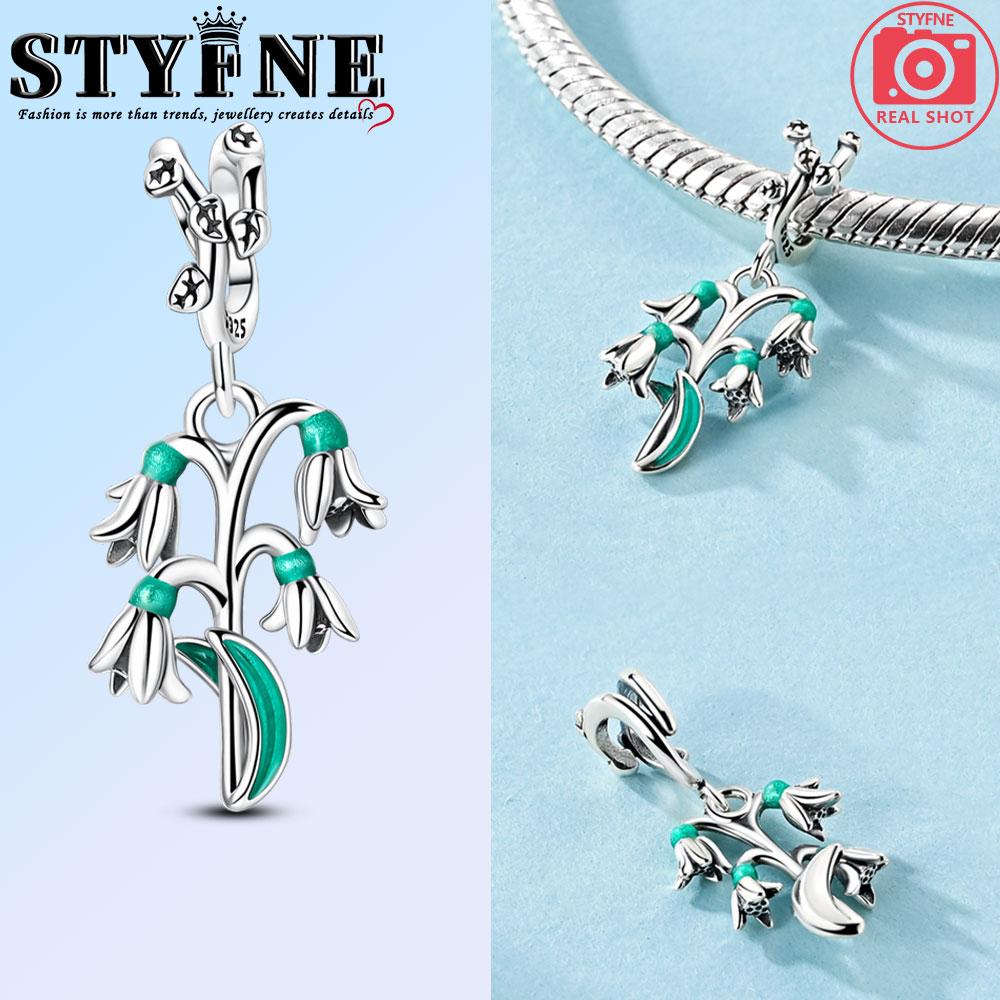 Copper Green Snow Lotus Crooked Heart Four-Leaf Grasspendant Jewelry Fit Original Bracelet For Women Diy Gift