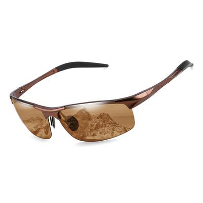 FEISEDY Men's Polarized Night Sunglasses with UV400 Protection, Ultra-Lightweight, for Driving and Fishing, B2442 (Brown)