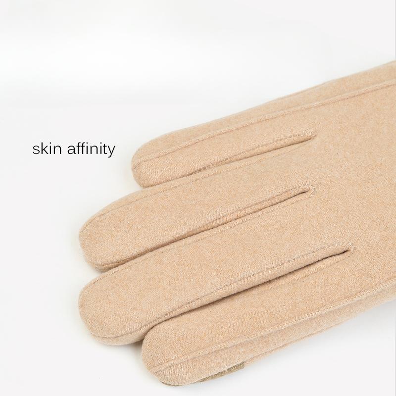 German Velvet Gloves for Women's Warm Cycling In Autumn and Winter  Korean Version with Thickened Velvet  Cold and Wind Resistance Touch Screen Suede