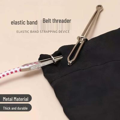 Narzędzie do przewlekania gumki w pasie ze sznurkiem i pęsetą