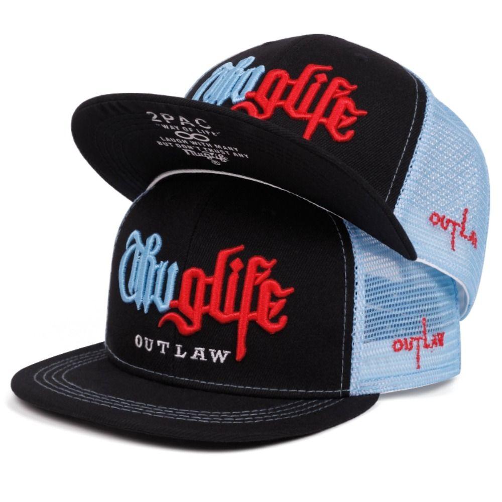 Fashion Hip Hop Baseball Cap Embroidery Breathable Snapback Hat Casual Flat Brim Peaked Cap Men Women