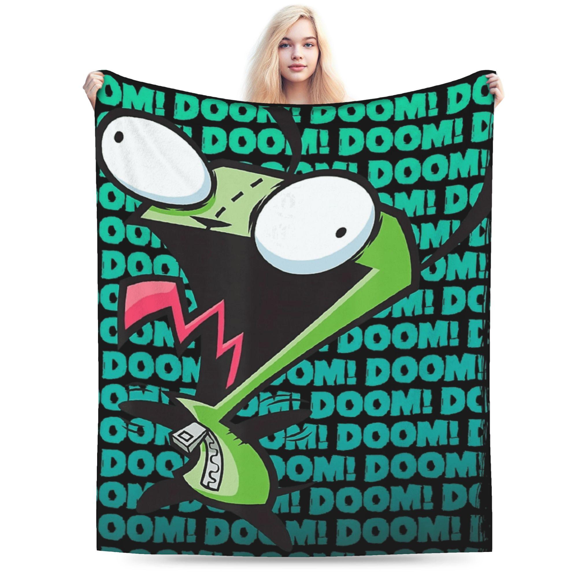 

Invaders Zims Blanket Warm Soft Funny Plush Throw Blanket For Girls Boys Home Decor Flannel Bedspread Bed Cover 80x120cm(31x47inch)