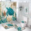 Coastal Marine Shower Curtain: Dolphin, Starfish, Seahorse, Seashell, Sea Turtle - Moisture-Proof, Mildew-Resistant, Waterproof, Beach Bathroom Décor