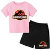 Summer Jurassic Dinosaur World Park 3D Print Children's T-shirt Shorts Set Boy Girl Short Sleeve Casual Kid Suit
