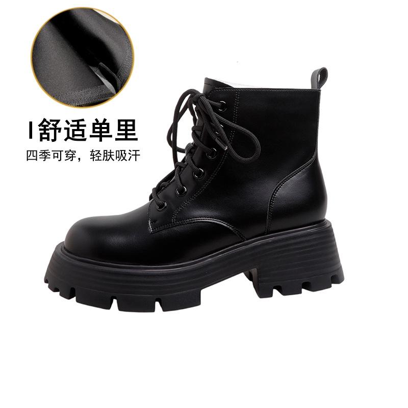 

2025 Осень и Зима Универсальные Коричневые Челси На шнуровке Ботинки Мартин Платформа Британские Ботинки Рыцаря Короткие Ботинки Ковбойские Ботинки 33