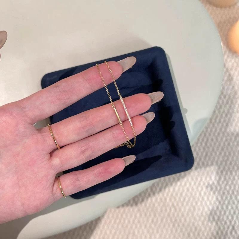 Xiaohongshu High-End Cold Style Double-Layer Stacked Diamond Bracelet for Women