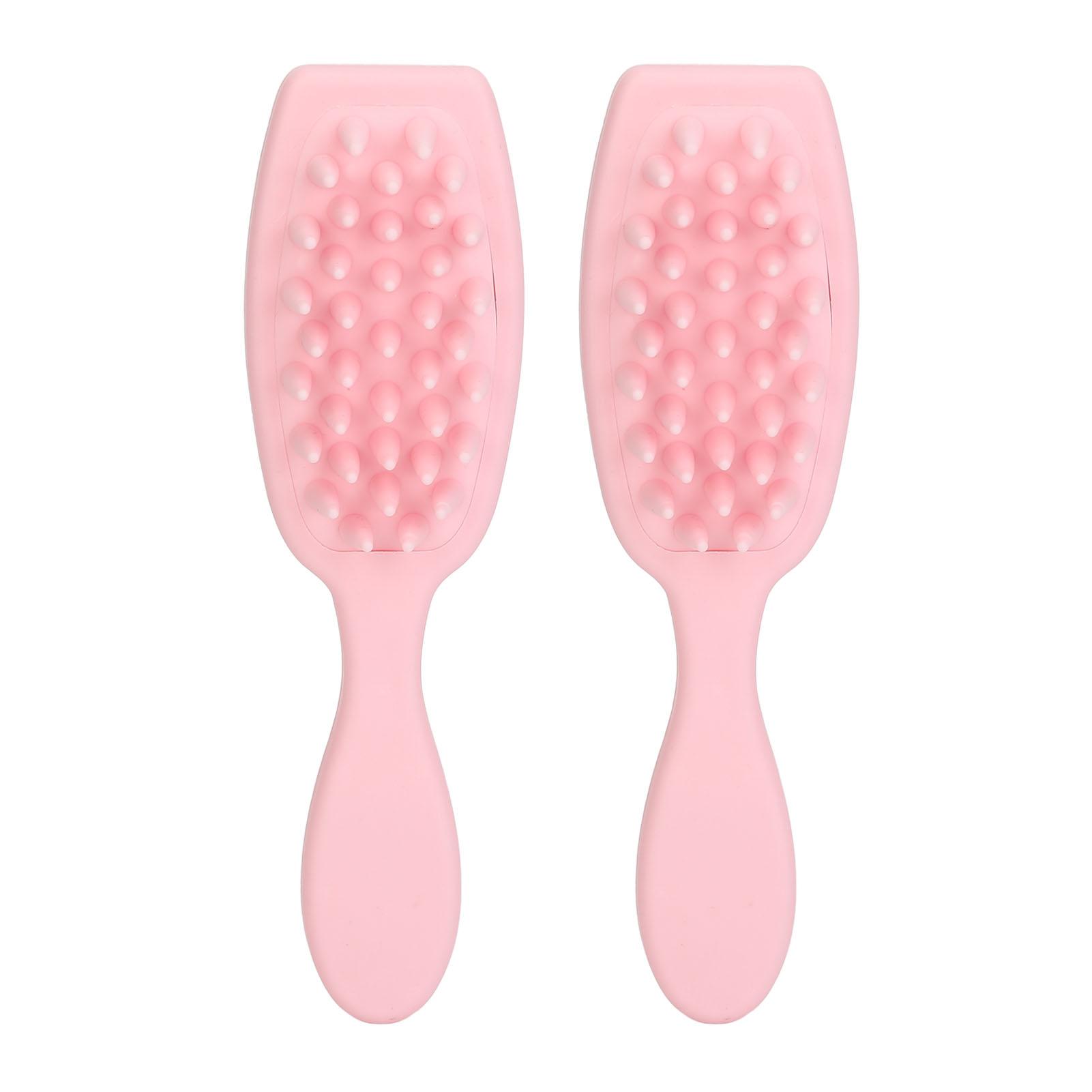 

2 шт., щетка для шампуня с длинной ручкой, скребок для волос, снятие усталости, компактный массажер для кожи головы, шампунь Brus Pink