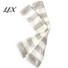 Elastic Thickened Leg Warmers Coral Fleece for Women, Winter Thermal Knee High Leggings Home Socks, Striped/Solid Color, Soft Sleeves Cold Weather