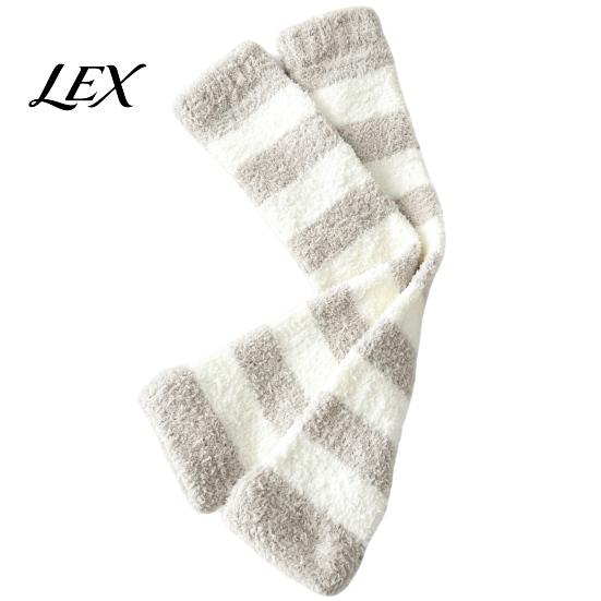 Elastic Thickened Leg Warmers Coral Fleece for Women, Winter Thermal Knee High Leggings Home Socks, Striped/Solid Color, Soft Sleeves Cold Weather